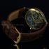 Vintage Mens Wrist watch Gold Skeleton Men's Wristwatch Viking Movement Lilac Stones