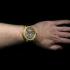 Vintage Men's Wristwatch Gold Skeleton Mens Wrist Watch Patek Philippe Movement 1894 Calatrava Cross with Stones