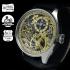 Vintage Men's Wrist Watch Skeleton with Stones Mens Wristwatch Regulateur Borel Movement 1910