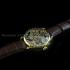 Vintage Mens Wristwatch Gold Skeleton Men's Wrist Watch Le Coultre Movement 1930's Grape with Stones