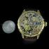Vintage Mens Wristwatch Gold Skeleton Men's Wrist Watch Le Coultre Movement 1930's Grape with Stones