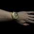Vintage Mens Wristwatch Gold Skeleton Men's Wrist Watch Le Coultre Movement 1930's Grape with Stones