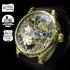 Vintage Mens Wristwatch Gold Skeleton Men's Wrist Watch Le Coultre Movement 1930's Grape with Stones