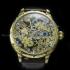 Vintage Mens Wristwatch Gold Skeleton Men's Wrist Watch Le Coultre Movement 1930's Grape with Stones