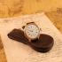 Vintage Men's Wristwatch Gold Engraved Movement 1910 Swiss & Case, Classic Porcelain Dial 