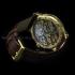Vintage Men's Wristwatch Gold Engraved Movement 1910 Swiss & Case, Classic Porcelain Dial 